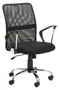 Utica Fabric Home And Office Chair In Black With Chrome Arms