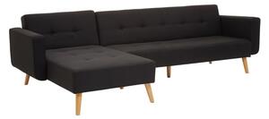 Hansa Large Velvet Corner Sofa In Black