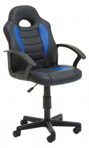 Katy Faux Leather Gaming Chair In Black And Blue