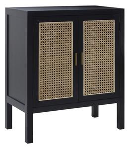 Corson Cane Rattan Wooden Sideboard With 2 Doors In Black