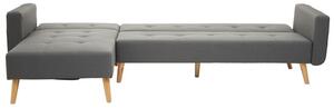 Hansa Large Velvet Corner Sofa In Grey