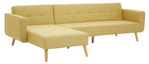 Hansa Large Velvet Corner Sofa In Olive