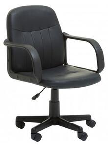 Waldorf PU Leather Home And Office Chair In Black