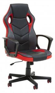 Katy Racer Faux Leather Gaming Chair In Black And Red