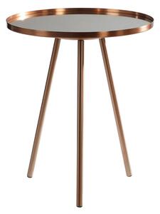 Cordue Round Glass Top Side Table In Copper