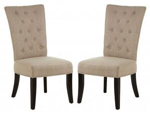 Trento Upholstered Natural Fabric Dining Chairs In A Pair