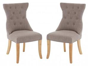 Trento Upholstered Mink Fabric Dining Chairs In A Pair