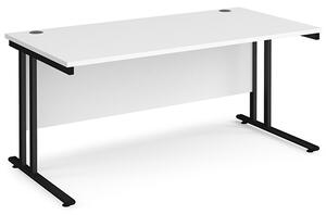 Melor 1600mm Cantilever Wooden Computer Desk In White And Black