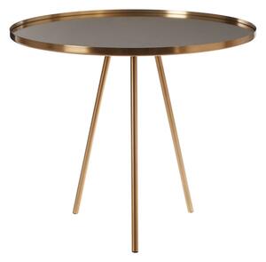 Cordue Round Glass Top Side Table In Gold