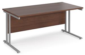Melor 1600mm Cantilever Computer Desk In Walnut And Silver