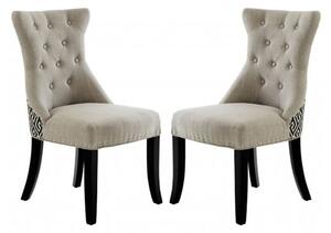 Trento Upholstered Grey Fabric Dining Chairs In A Pair