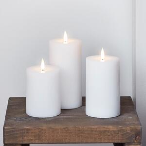 TruGlow® White Ribbed LED Pillar Candle Trio