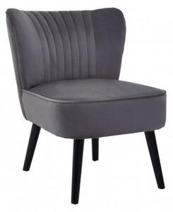 Trento Upholstered Velvet Accent Chair In Grey