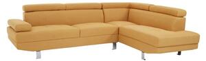 Hannover Fabric Upholstered Corner Sofa In Ochre