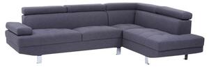 Hannover Fabric Upholstered Corner Sofa In Dark Grey