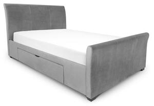 Cactus Velvet Super King Size Bed In Dark Grey With 2 Drawers