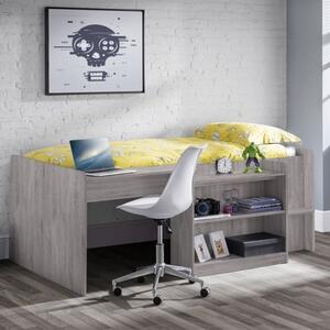 Nabila Midsleeper Bunk Bed With Computer Desk In Grey Oak