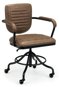 Gable Faux Leather Upholstered Home And Office Chair In Brown