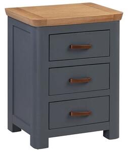 Trevino Wooden Bedside Cabinet In Midnight Blue And Oak