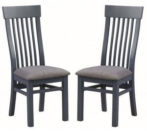 Trevino Midnight Blue Wooden Dining Chairs In A Pair