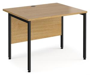 Melor 1000mm H-Frame Wooden Computer Desk In Oak And Black