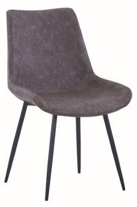 Imperia Fabric Upholstered Dining Chair In Dark Brown