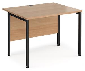 Melor 1000mm H-Frame Wooden Computer Desk In Beech And Black