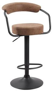 Hanna Woven Fabric Bar Stool In Brown With Black Base