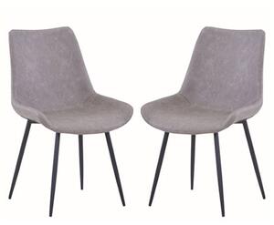 Imperia Light Grey Fabric Upholstered Dining Chairs In A Pair