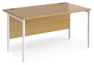 Melor 1400mm H-Frame Computer Desk In Oak And White