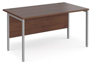 Melor 1400mm H-Frame Computer Desk In Walnut And Silver