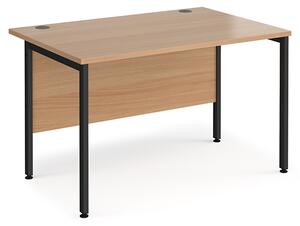 Melor 1200mm H-Frame Wooden Computer Desk In Beech And Black