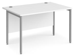 Melor 1200mm H-Frame Wooden Computer Desk In White And Silver