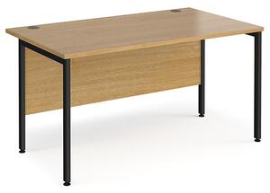 Melor 1400mm H-Frame Computer Desk In Oak And Black