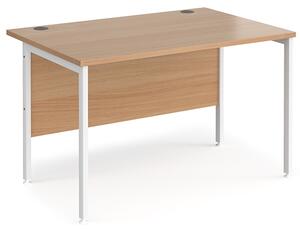 Melor 1200mm H-Frame Wooden Computer Desk In Beech And White