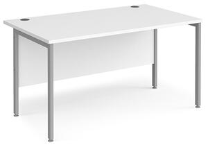 Melor 1400mm H-Frame Computer Desk In White And Silver