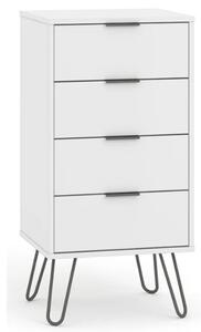 Avoch Narrow Chest Of Drawers In White With 4 Drawers