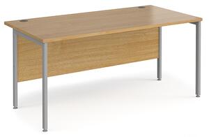 Melor 1600mm H-Frame Computer Desk In Oak And Silver