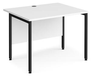 Melor 1000mm H-Frame Wooden Computer Desk In White And Black