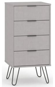 Avoch Wooden Narrow Chest Of 4 Drawers In Grey