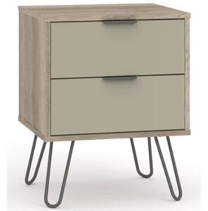 Avoch Wooden Bedside Cabinet With 2 Drawers In Light Oak