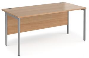 Melor 1600mm H-Frame Computer Desk In Beech And Silver