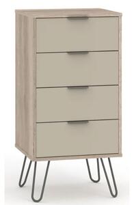 Avoch Wooden Narrow Chest Of 4 Drawers In Light Oak