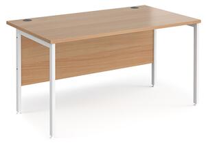 Melor 1400mm H-Frame Computer Desk In Beech And White