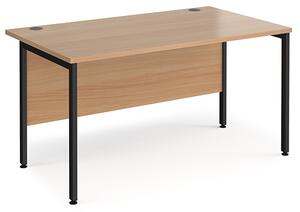 Melor 1400mm H-Frame Computer Desk In Beech And Black