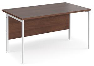 Melor 1400mm H-Frame Computer Desk In Walnut And White