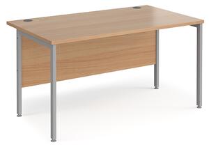 Melor 1400mm H-Frame Computer Desk In Beech And Silver