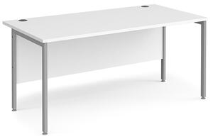 Melor 1600mm H-Frame Computer Desk In White And Silver