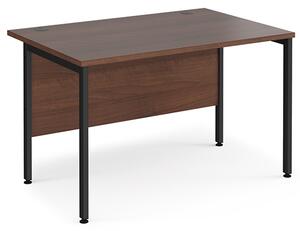 Melor 1200mm H-Frame Wooden Computer Desk In Walnut And Black