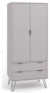 Avoch Wooden Wardrobe With 2 Doors 2 Drawers In Grey